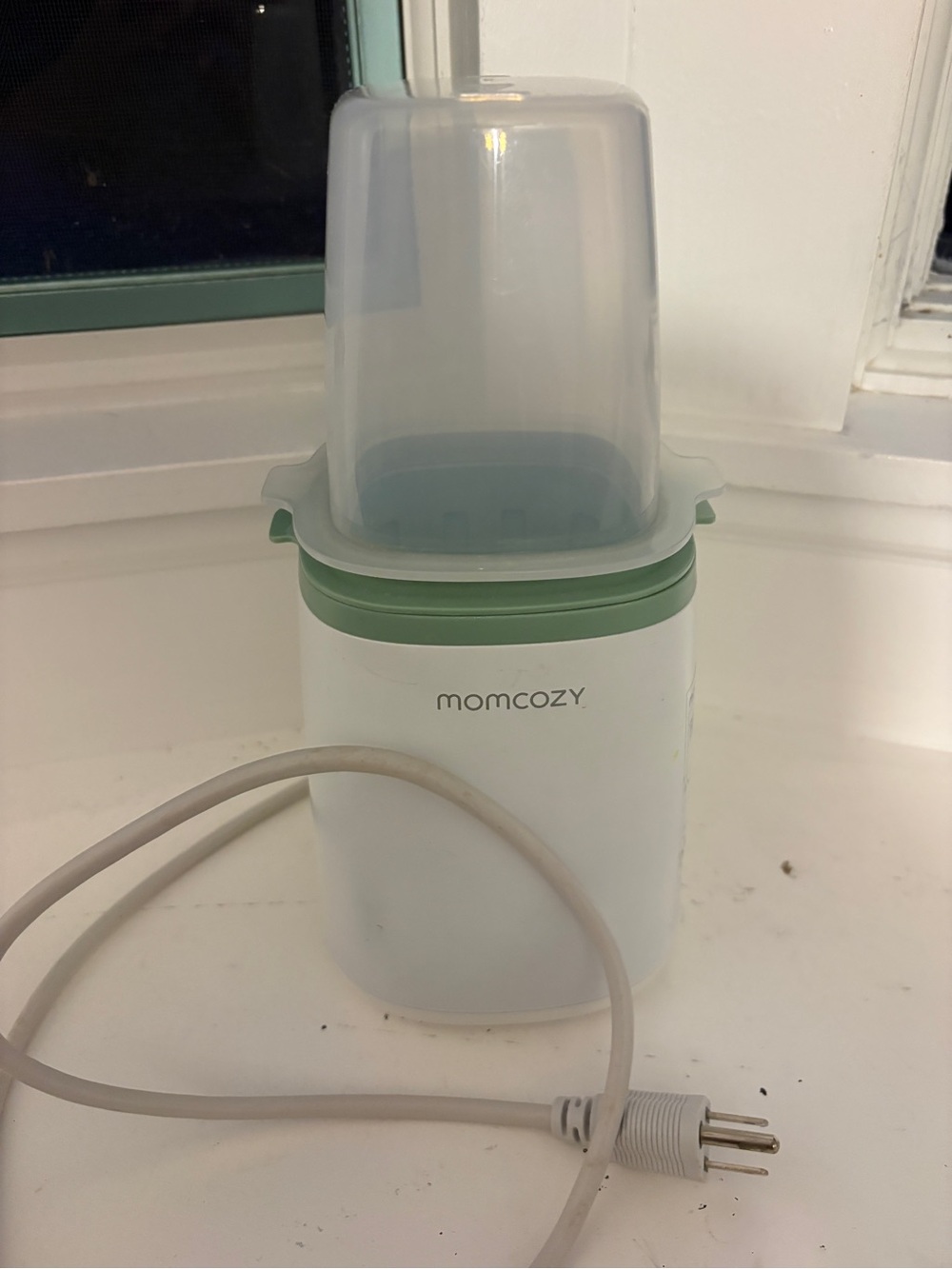 Momcozy Electric Bottle Warmer in White and Sage
